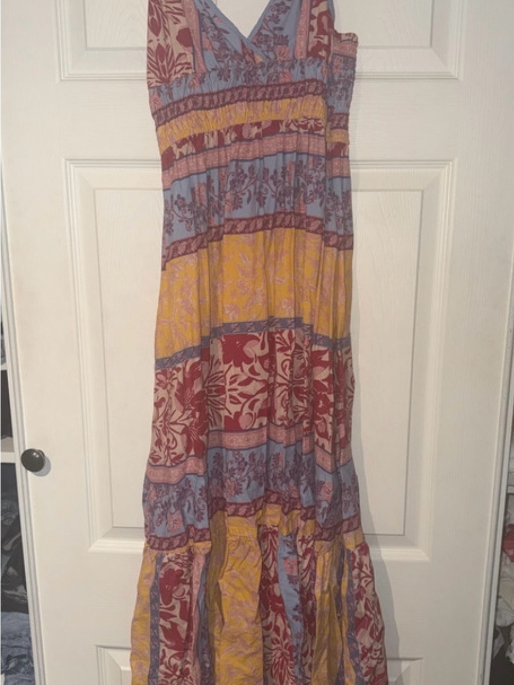 Francesca's Collections Multi-Color Floral Patchwork Maxi Dress